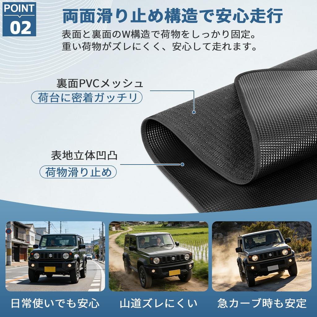 Tresbro [For New Jimny] Luggage Mat for JB64 JB74 Jimny Sierra - PVC Material, Stain Resistant, Scratch Resistant, Waterproof Mat, Double-Sided Anti-S