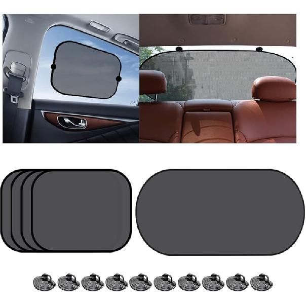 Car Rear Window Sunshade With Suction Cup, Sun UV Rays Protection For Car Back Window, Sunlight Shield Blocker Mesh Cover For Rear Facing Seats, Car