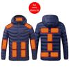 Men's Multi-Zone Hooded Electric Heated Cotton Coat with Long Sleeves