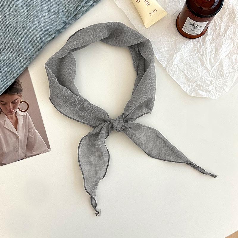 Silk scarf new fashion thin breathable small scarf scarf temperament versatile neck protection scarf rhombus silk scarf waist