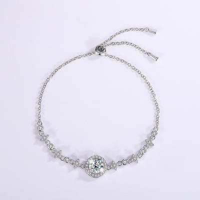 S925 Sterlingsilber Armband, Moissanit Armband, Voll von Sternen und Mond, Elegantes Geschenk für Freundin