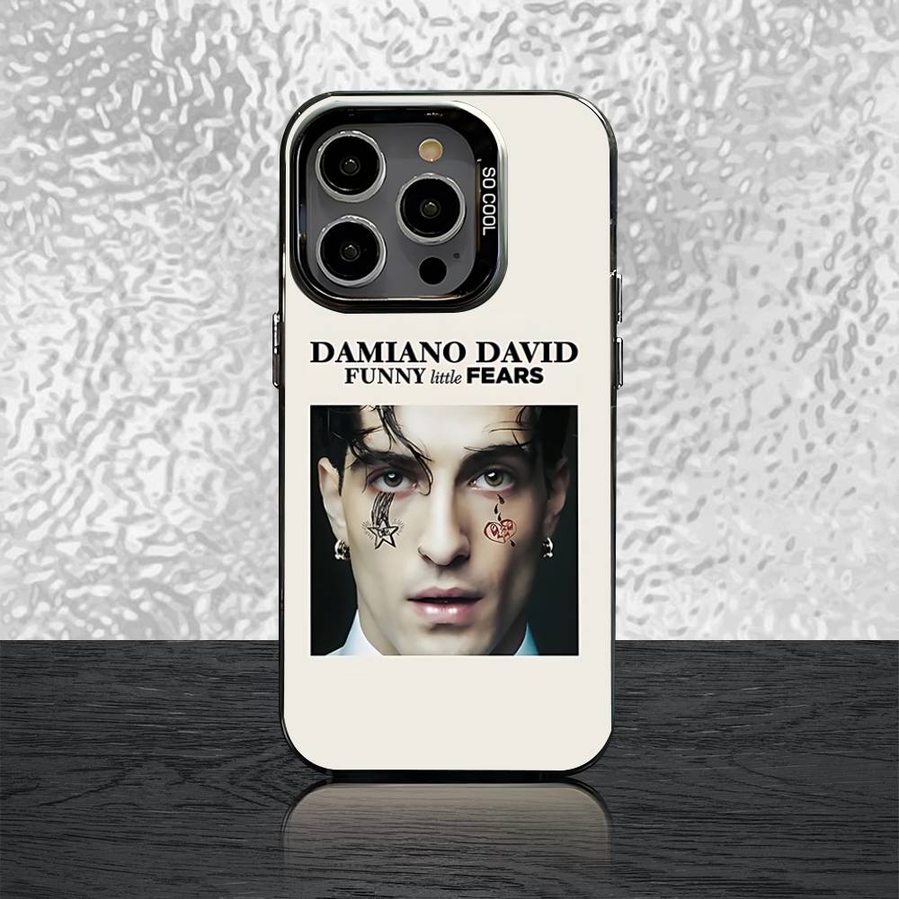 Funny Little Fears D-Damiano David Phone Case For iPhone 16,15,14,13,12,11,Pro,XS,Max,Plus,Mini,SE Black Matte Shockproof Cover iPhone15