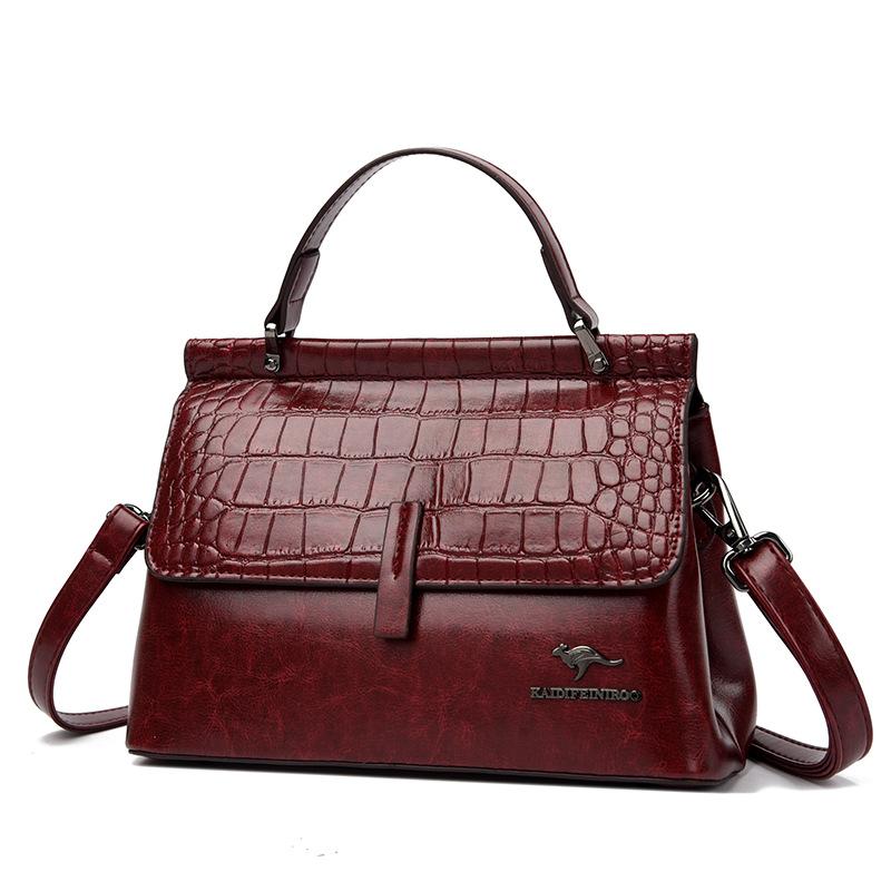 2025 New Vintage Waxed Leather Women's Tote Bag – Large Capacity