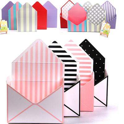 Romantic Envelope Stripe Flower Bouquet Paper Packing Box Holder Florist Gift