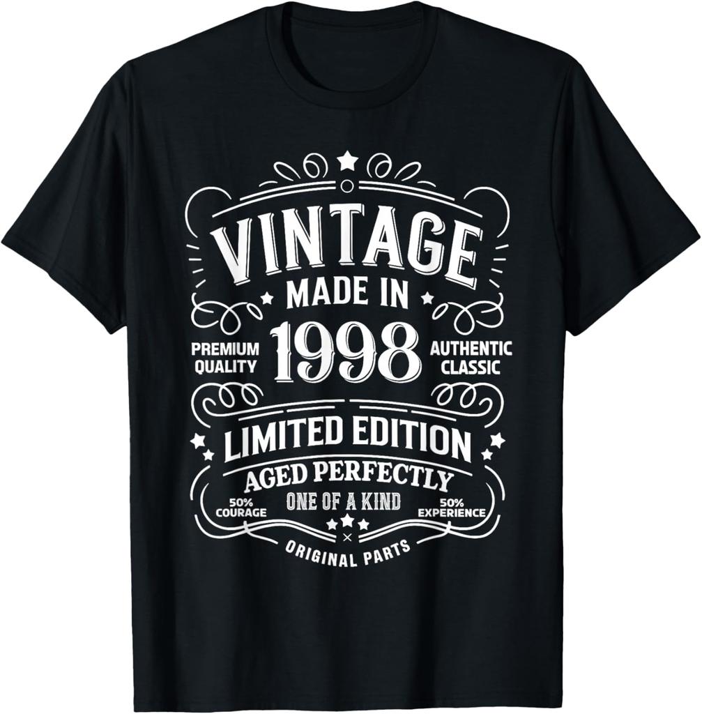 Vintage 1998 27yr 27th Birthday Gifts forunisexunisex27 Years Old T-Shirt Print Original Design Gifts T Shirts Camiseta Hombre