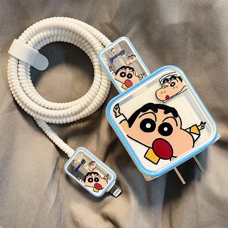 

Чехол для зарядного устройства Crayon Shin-Chan, чехол для кабеля iPhone 18 Вт/20 Вт, чехол для быстрой зарядки, защитный чехол для кабеля передачи данных