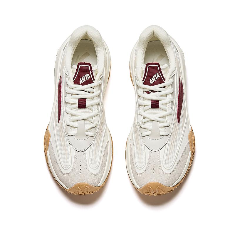 New Anta Low Top Casual Shoes Men's White Gray Red 912418870-4