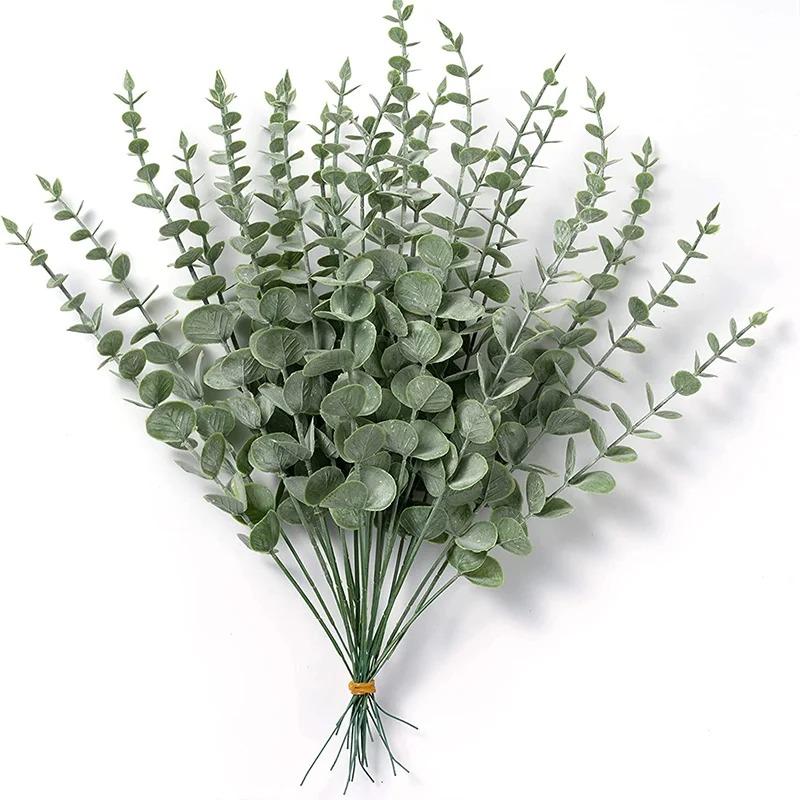 Artificial Eucalyptus Stems with White Seeds Realistic Greenery for Wedding Bouquets Centerpieces Home Decor and Outdoor Flowers