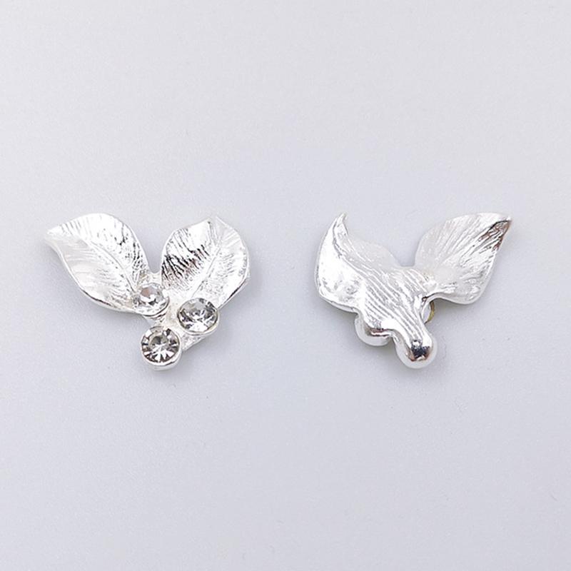 Engood 100Pcs Leaves Rhinestones Button DIY Shoes Sewing Trim & Embellishments Craft Bags Handbags Headwear Accessories Jewelry