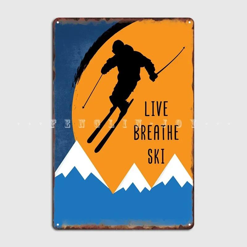 Ski Winter Sports Wall Art Poster Metal Plaque Pub Poster Designing Cinema Tin Sign Poster