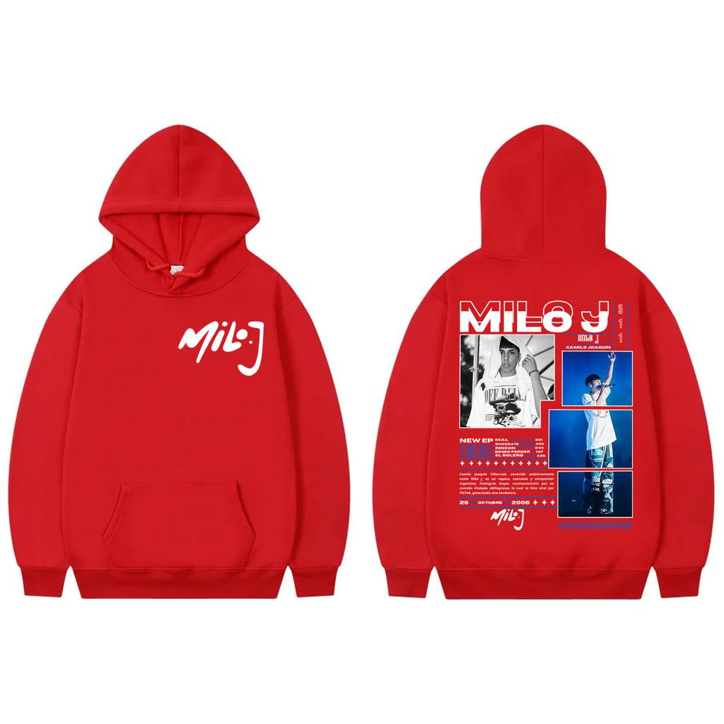 Rapper Milo J 511 Album Tour Graphic Hoodie Men Women Hip Hop Fashion Zip Up Sweatshirt High Quality Fleece Oversized Pullovers