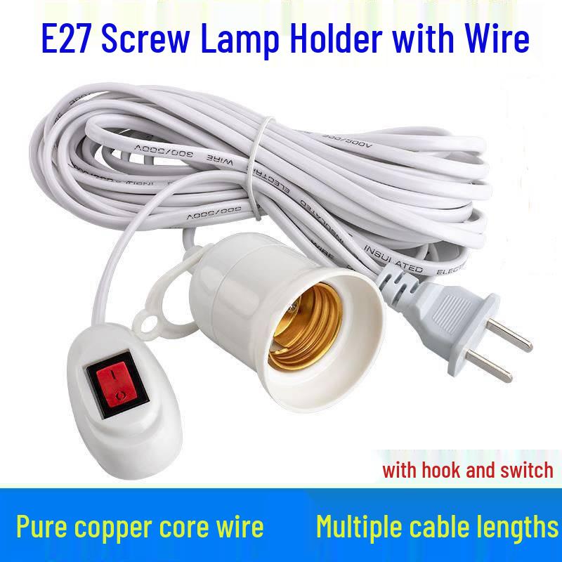 E27 Lamp Holder with Switch and Extension Cord