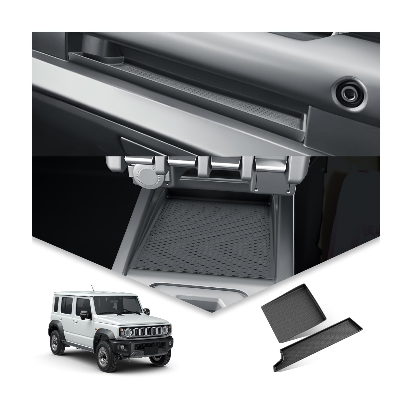

BIBIBO New Jimny Nomad Dedicated Console Tray Passenger Side Open Tray Mat Jimny JC74 Model AT Rubber Mat Nomad Accessory Interior Parts Dirt and чёрный
