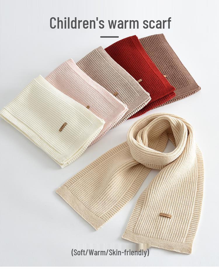 Children's Korean-Style Knitted Winter Scarf – Warm, Windproof, Skin-Friendly Neck Warmer