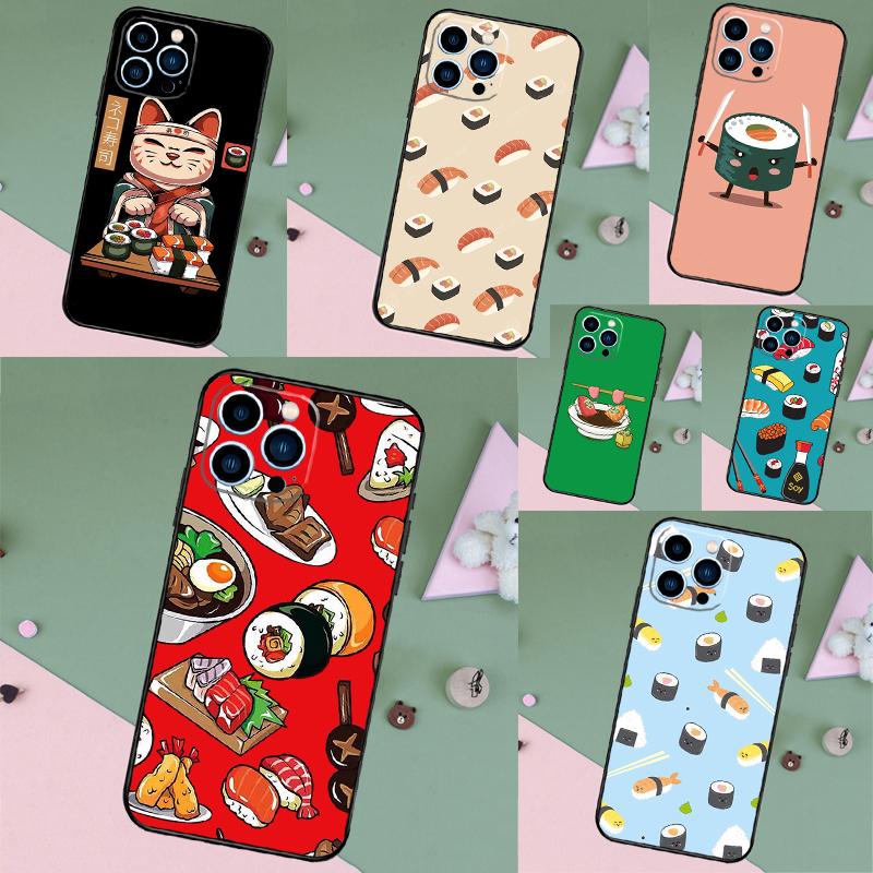 Japanese Sushi Food Case For iPhone 17 Air 16 15 14 13 11 12 Pro Max Plus 12 13 Mini 16e 17 Pro Max Back Cover