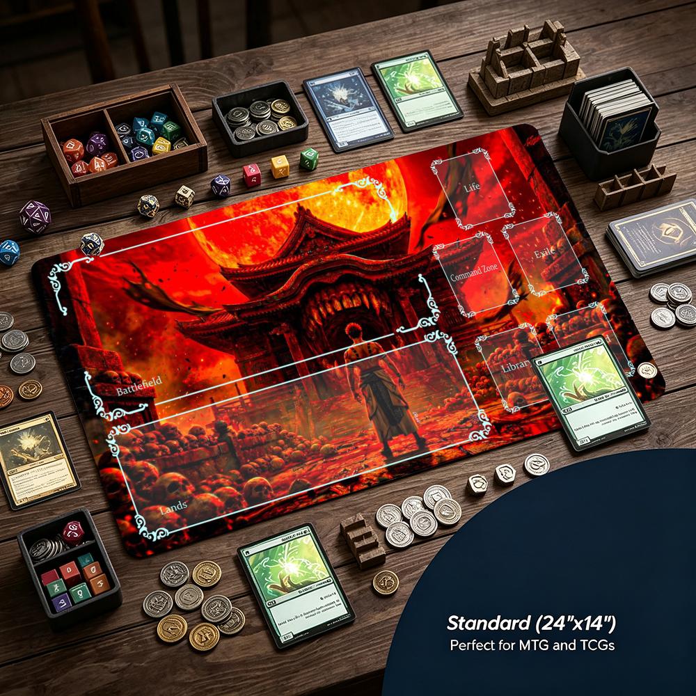 Magic Hell Samurai Magic Party Mouse Pad Playmat 24"X14" MTG TCG Office Desk Mat for Work Game PC Laptop Rug Carpet MousePad