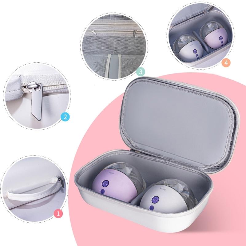 Portable EVA Hard Shell Case for Portable Breast Pump Eletric Milk Extractor Storage Bag for Working Moms Travel