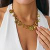Vintage Metal Sun And Moon Pendant Necklace, High-End Niche Conch Scallop Shell Collarbone Chain