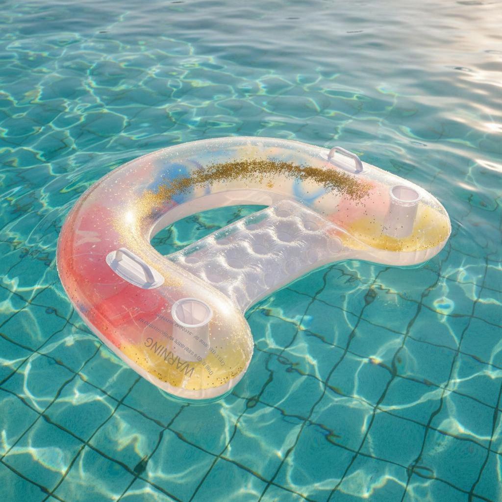 Inflatable Pool Chair Portable Featuring Drink Holders Easy Inflate/Deflate