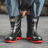 Fashion Versatile Men's Rain Shoes Waterproof and Non-slip Short Rain Boots Wear-resistant Fishing Catch the Sea Car Wash Wading Shoes Men