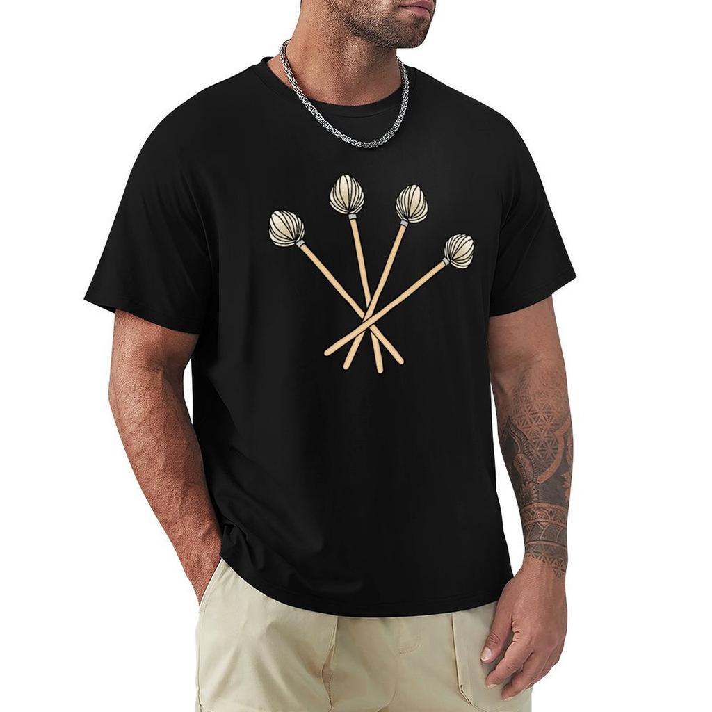 Four Mallet Play Technique Vibraphonist Playing Vibraphone Mallet Percussion TShirt Casual Fashion Print Tee Top