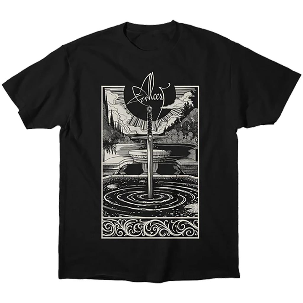 New ALCEST French Black Metal Band Shortsleeved Rock Pink American Streetwear Retro Loose Print Mens and Womens Tshirt