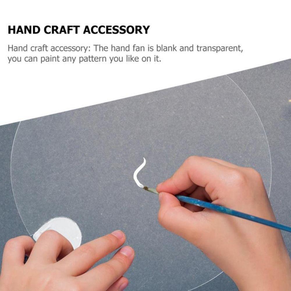 Handicrafts Transparent Hand Fans DIY Graffiti Fan Creative DIY Blank Fan  Kindergarten