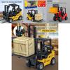 Plastic Inert Construction Forklift Toy For Kids With Push And Pull Functionality