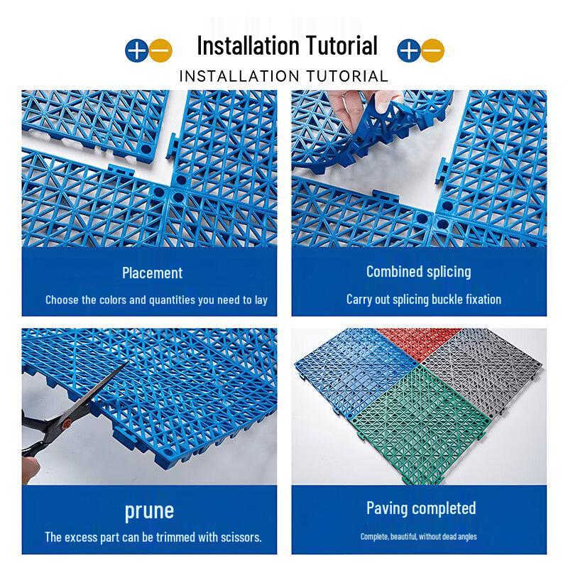 Square Interlocking PVC Anti-slip Drainage Floor Mat