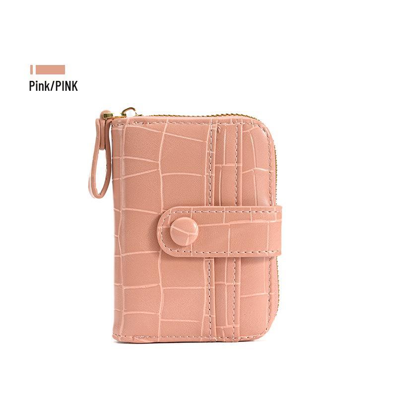 2024 Women's Crocodile Pattern Card Holder: Compact Accordion Wallet with Multi-Card Slots and Zipper