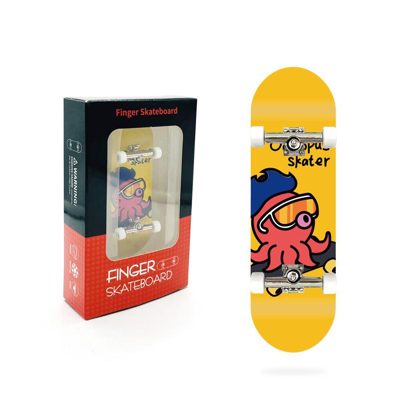 Maple Finger Skateboard with Bearings and Wheels - Mini Double Rocker Board for Kids' Creative Play