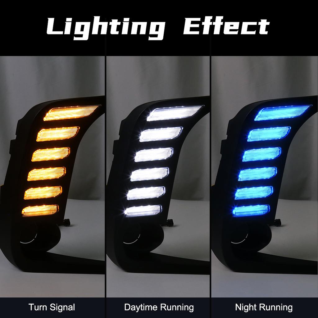 For Toyota Corolla 2019 2020 2025 2025 LED DRL Daytime Running Lights Car Fog Lamps Turn Signal Front Bumper White Yellow Blue