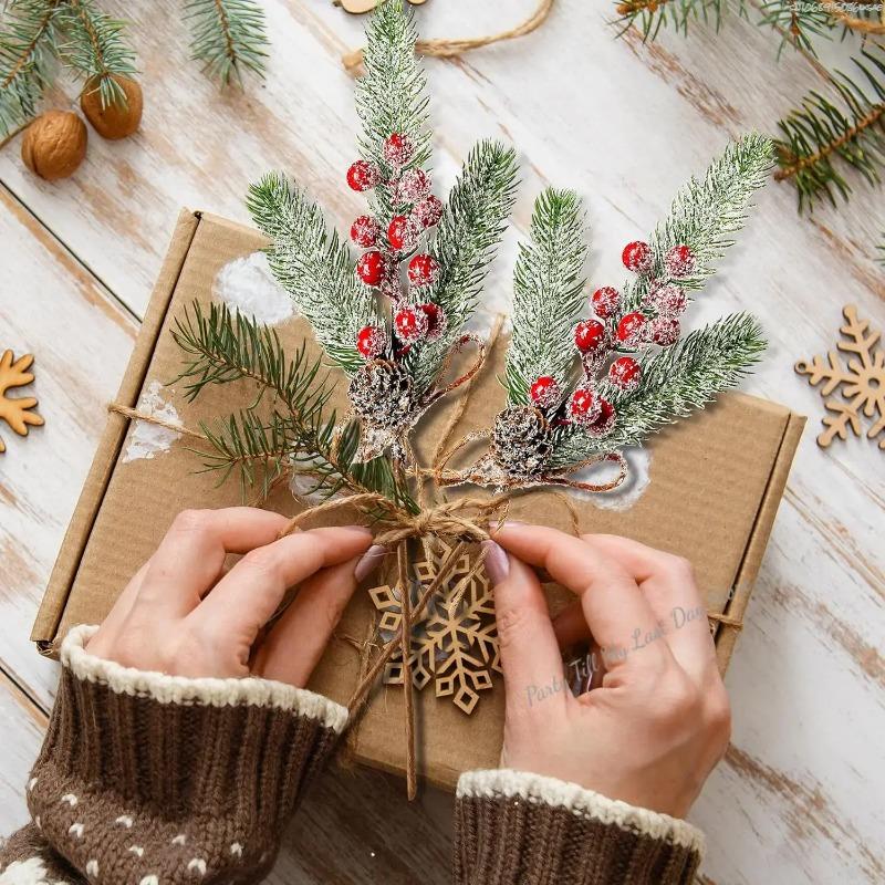 1 buc. Decorațiuni de Crăciun Articole Festive și de Petrecere Crăciun Ramură de Pin Artificială Fructe de Pădure Buchet de Flori Decor de Crăciun