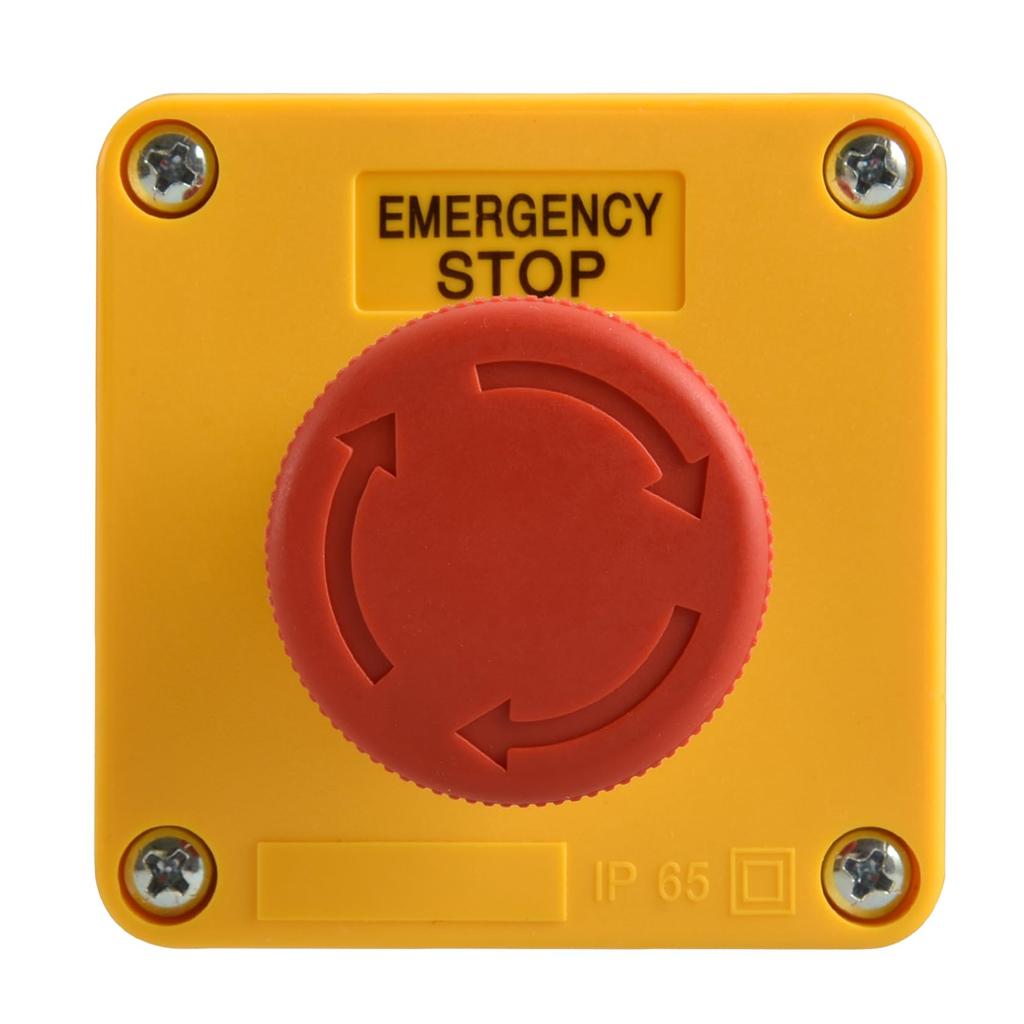 Heschen Red Sign Emergency Stop Switch, Push Button Switch, 660V 10A, With Box