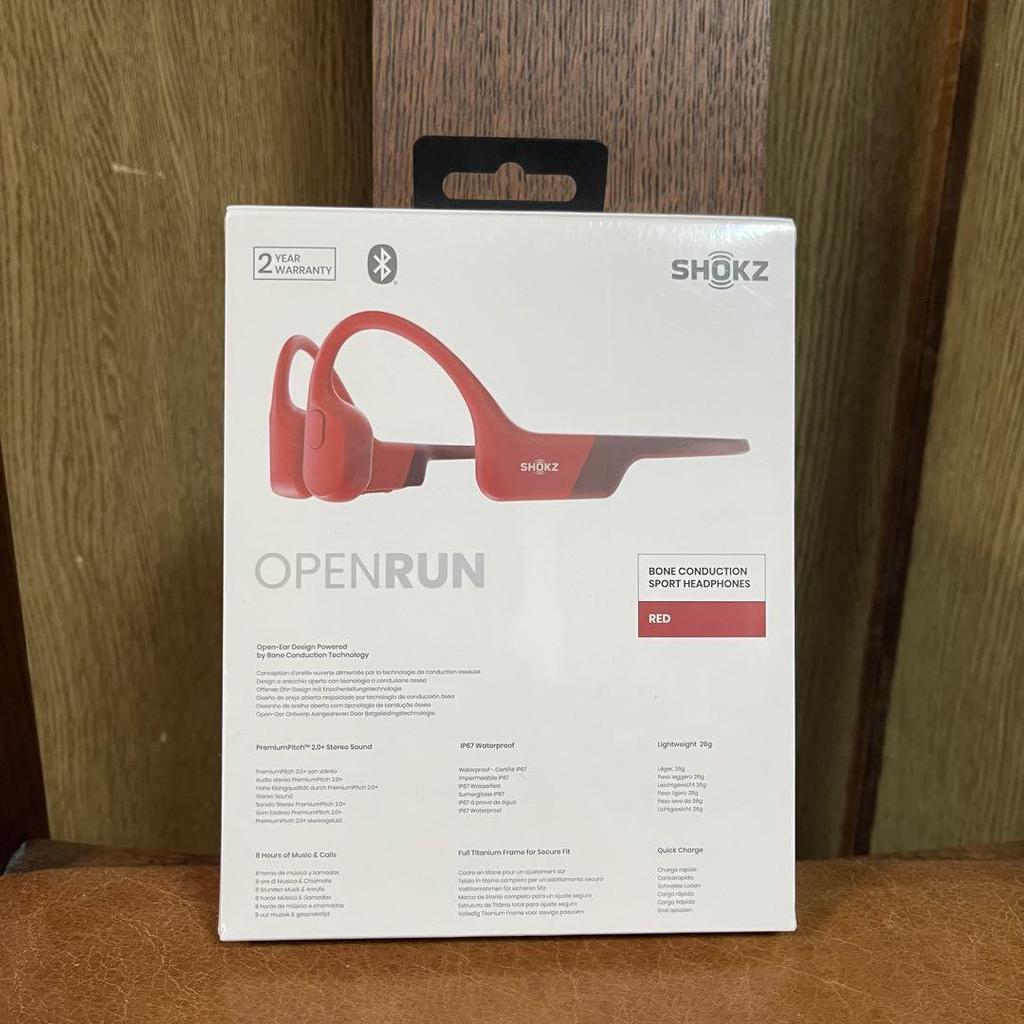 [USED] Shrink-wrapped Shokz OpenRun Red Bone Conduction Earphones