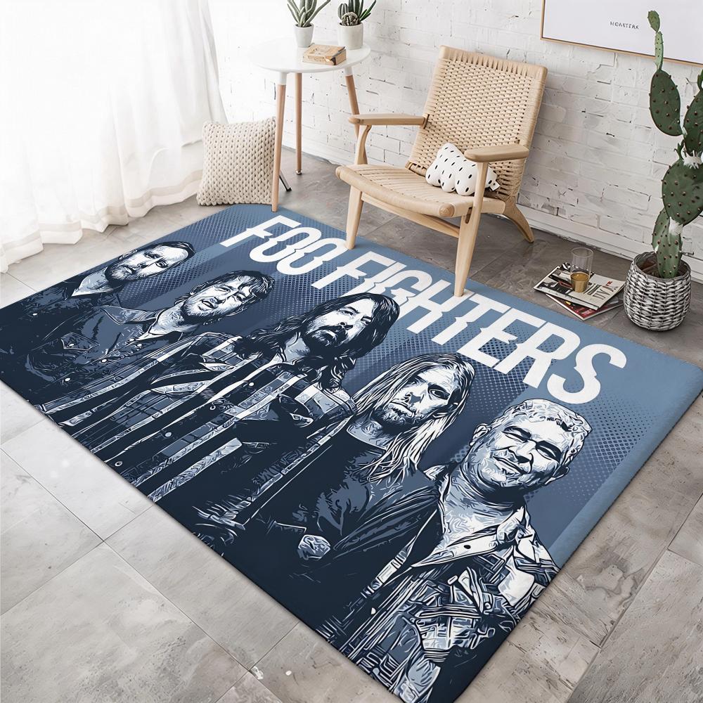 Rock Band F-Foo Fighterss Floor Mat Soft Thickened Flannel Door Mat Non-Slip Living Room Rug Home Decor