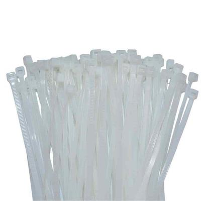 Kabelbinder 300x4,8mm, Packung mit 100 Stück, Nylon-Kabelbinder, weiß