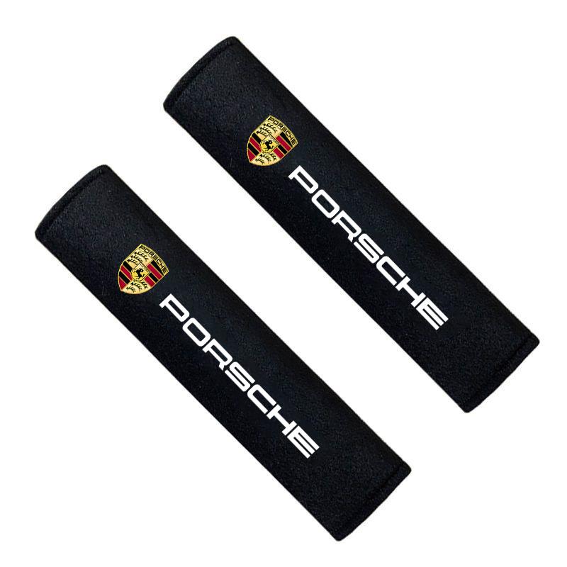 

2PC Car Seat Belt Pad Safety Strap Shoulder Cover Mat For Porsche 911 718 Cayenne Cayman Panamera Macan Taycan Boxster Accessory