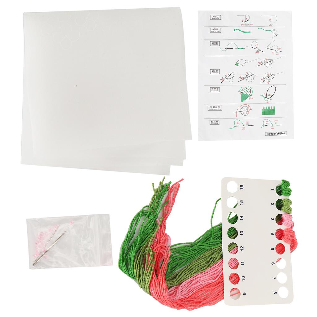 Cross Stitches Set Cotton Canvas Hydrangea Making Needle Thread Kit Embroidery Utensils