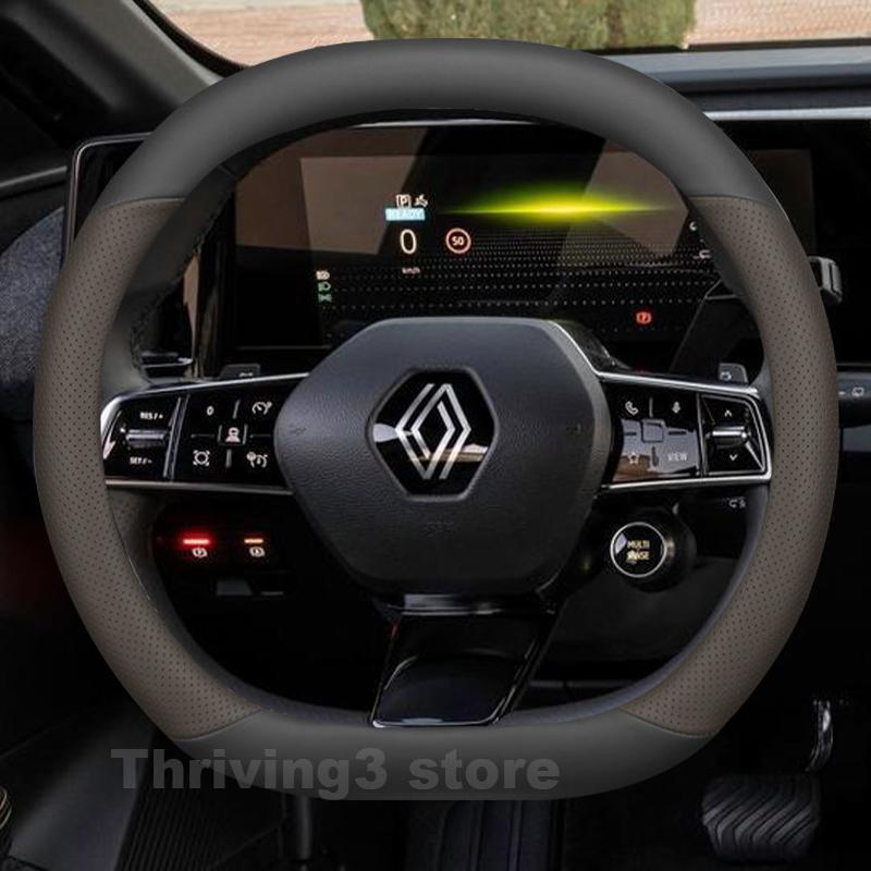 DAPO3 Leather Car Steering Wheel Cover For Renault Austral E-tech Hybrid 2022-2026 Auto Steering Wheel Renault Austral Accessories