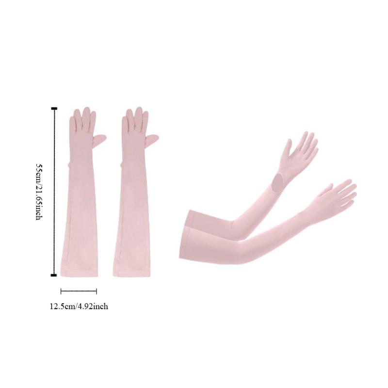Sun Protection Long Sleeve Non-slip Summer Arm Cover Fashion Sunscreen Sleeve Gloves  Riding