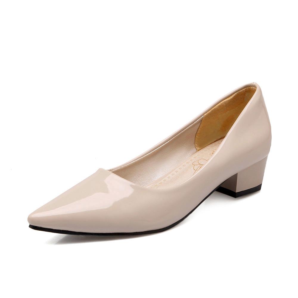 

Мода Низкі Підбори Елегантні Жіночі Туфлі-Човники Повсякденні Цукеркові Жовті Сині Червоні Нюдові На Низькому Каблуці Офісні Весільні Туфлі для Сукні Жіночі 39 бежевий