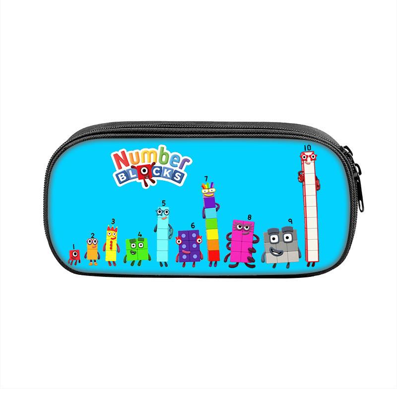 Numberblocks Character Kids And Teens Pencil Case Waterproof Nylon Bag Storage