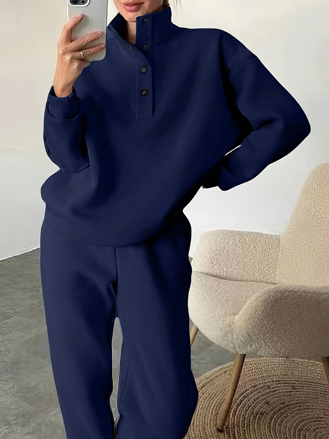 

Европейские и американские модные комплекты худи - Осенне-зимняя женская одежда XL темно-синий