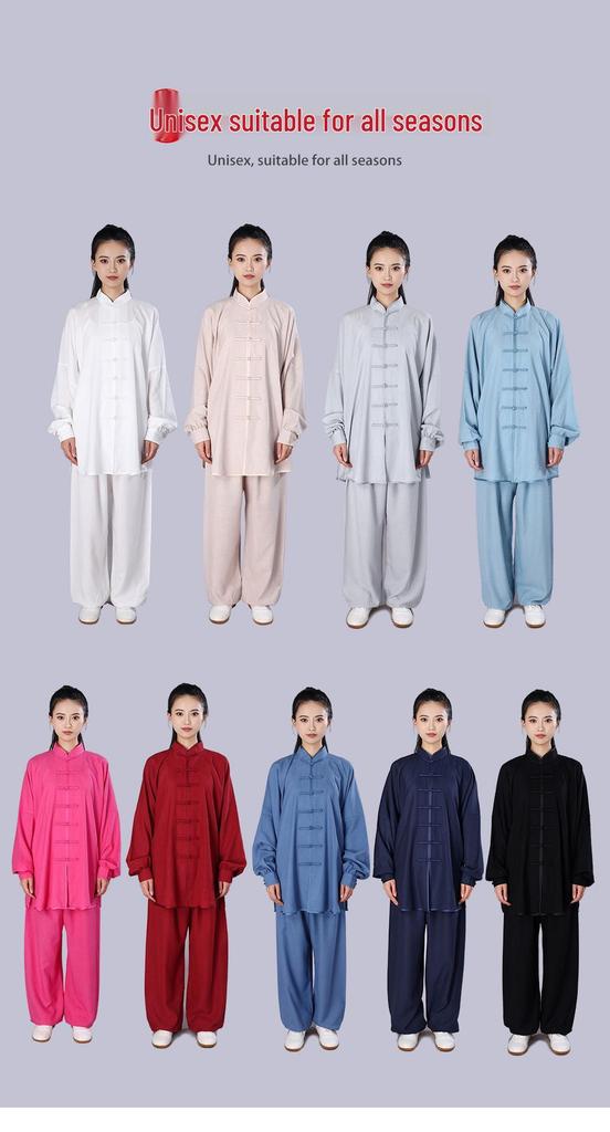 Tai Chi Anzug für Damen: Bestickte Frühjahrs-Herbst Performance & Trainingskleidung, Neuer Chinesischer Langer Mittellanger Stil