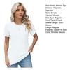 Damen Sommer-Tops mit Rundhalsausschnitt, kurzen Ärmeln, Faltenstruktur, T-Shirt, einfarbig, lockere Passform, elastische Oberteile für den Alltag