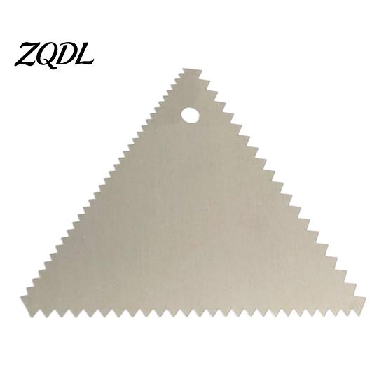 Multipurpose Kitchen Spatula for Dough Stainless Steel Cake Scraper with Multi-faceted Sawtooth, Rectangle/Pentagon/Triangle/Semi-circle Shape