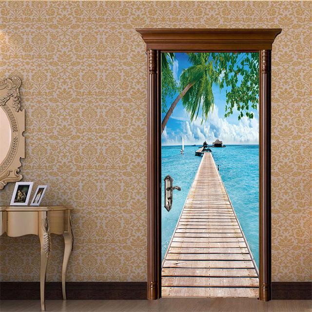 Spray Pattern DIY Door Wall Stickers Home Decor Living Room Children Room Porch Removable Waterproof Self-adhesive Wall Paster