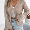 2026 Spring/Summer Women's Knitted Hollow Lace Open Shirt S-XL