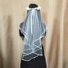 Elegant Double Layer White Veil Flower Crowns Parties Garlands For Brides Wedding Party And Special Event